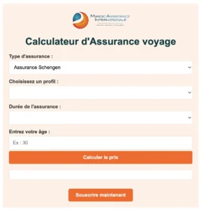 Calculateur d'Assurance voyage 2 Calculateur d'Assurance voyage en ligne : une personne utilise l'outil pour comparer les offres d'assurance avant son départ.